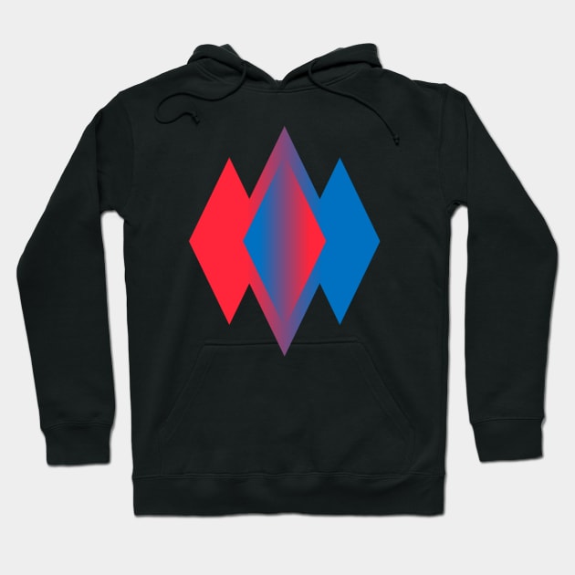 Red-Blue Diamonds Hoodie by BKAllmighty